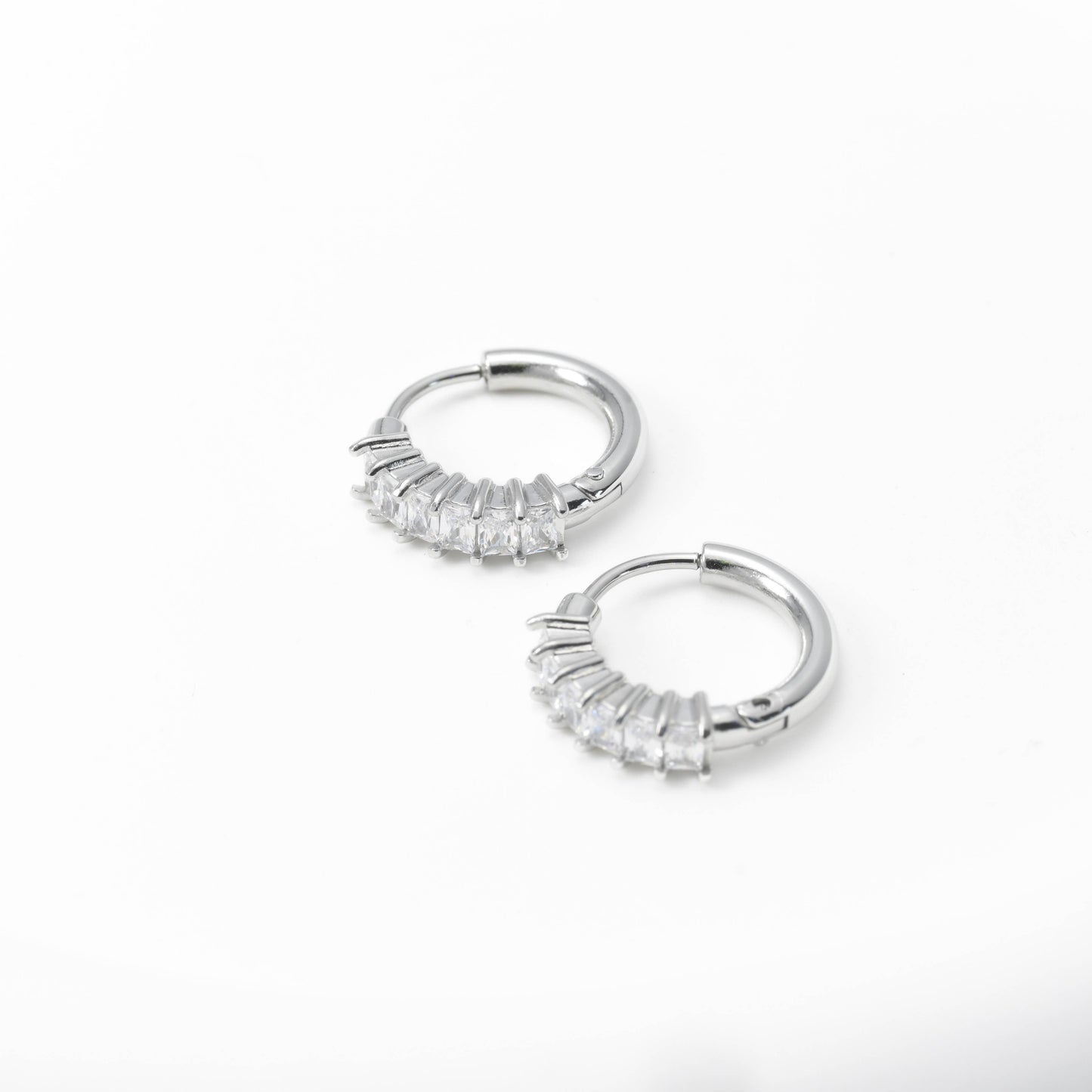 Baguette Diamond Hoops