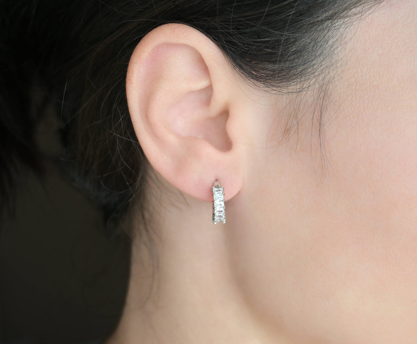 Baguette Diamond Hoops