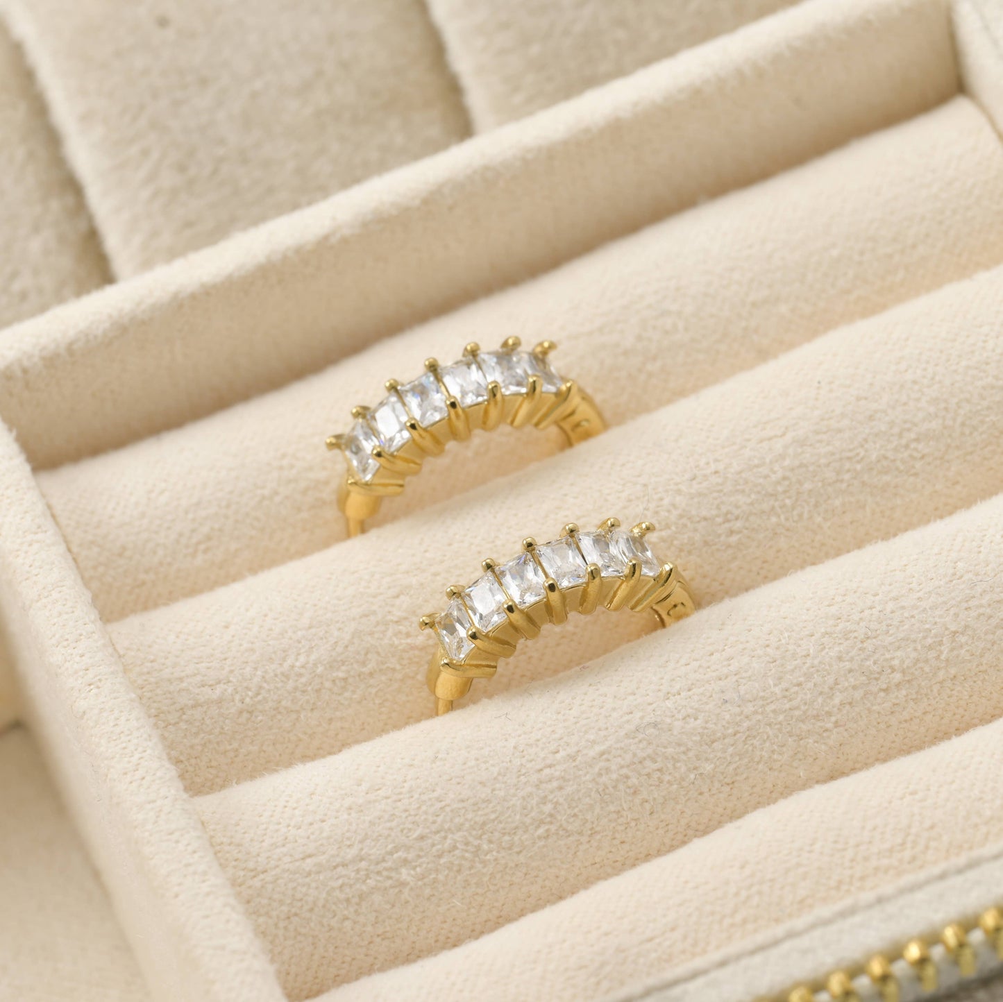 Baguette Diamond Hoops