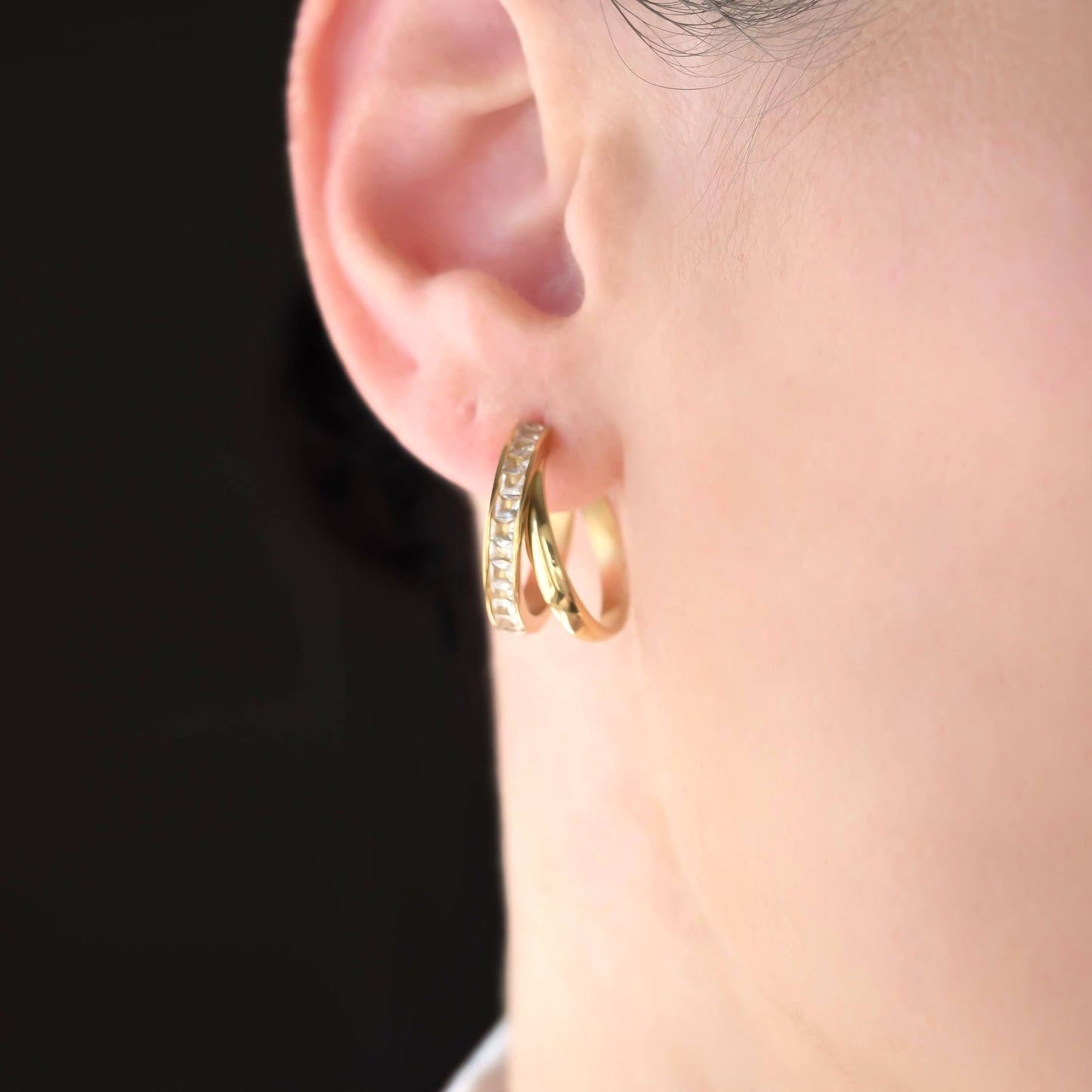Gemini Double Hoop Earrings