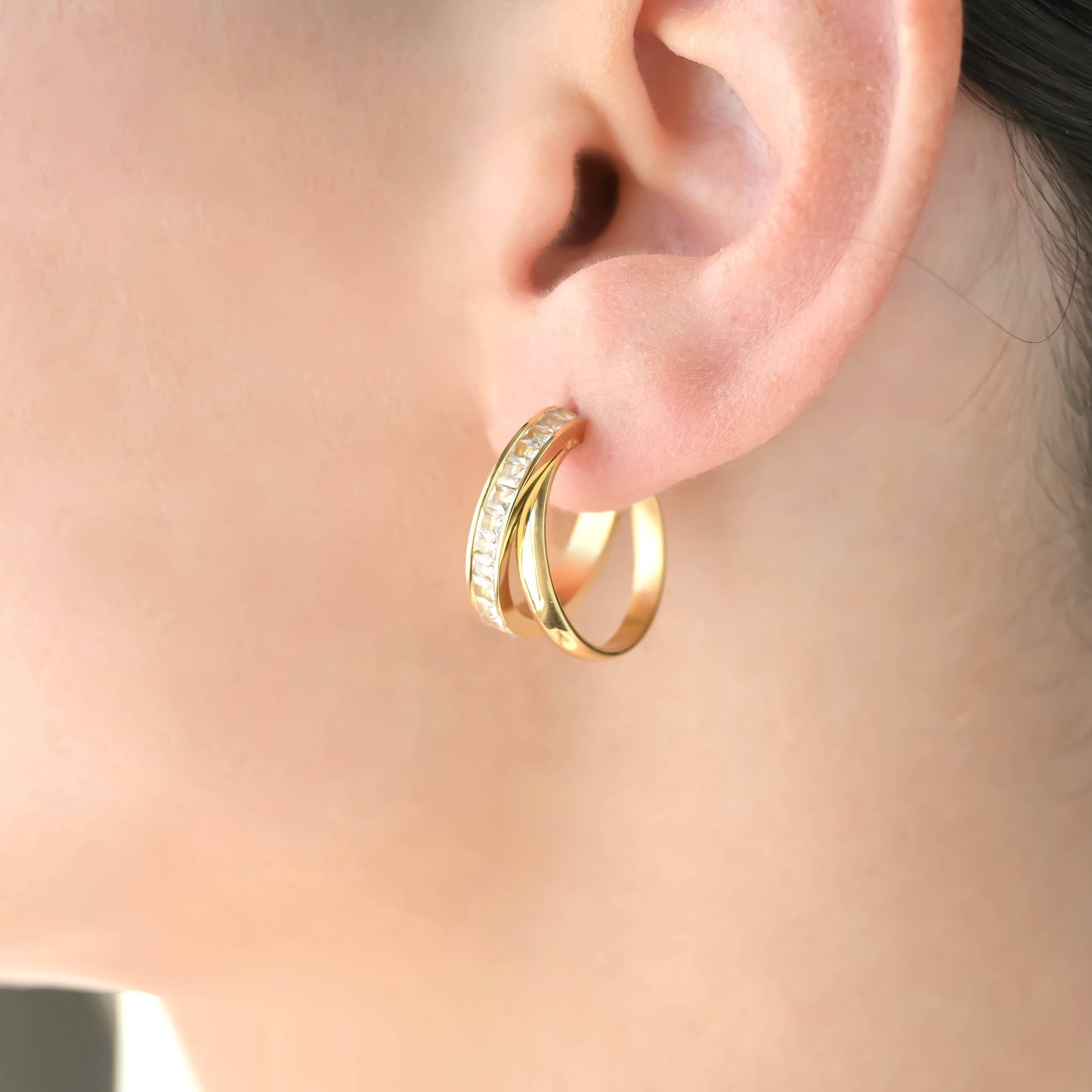 Gemini Double Hoop Earrings