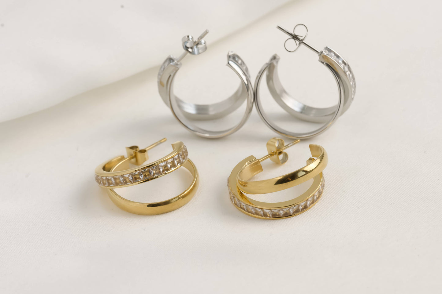 Gemini Double Hoop Earrings