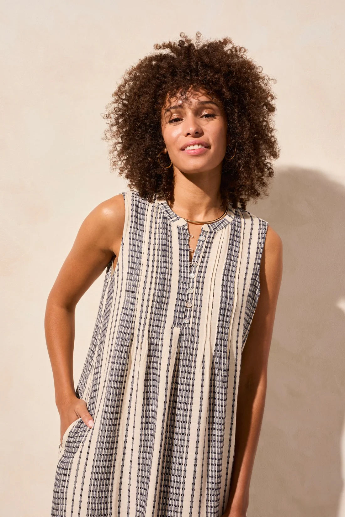 Tessa Pintucked Sleeveless Dress