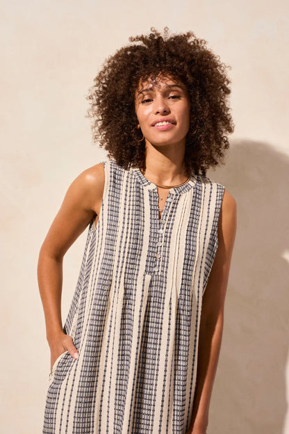Tessa Pintucked Sleeveless Dress